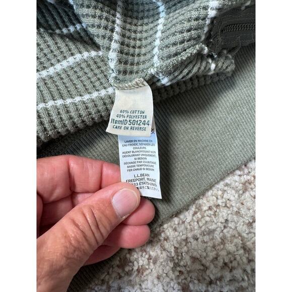 L.L. Bean Thermal Turtle Neck Shirt/Sweatshirt, Women's Large, super soft; Green - Picture 4 of 10